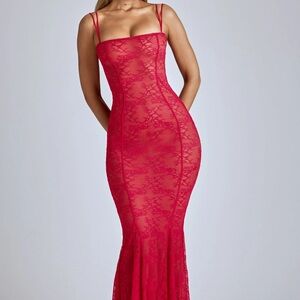 Red Lace Sheer dress from ohpolly